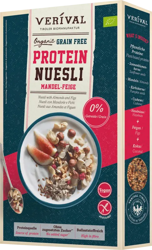 VERIVAL Protein M&uuml;sli Mandel-Feige