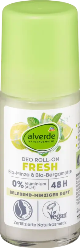 alverde NATURKOSMETIK Deo Roll-On Fresh Minze Bergamotte
