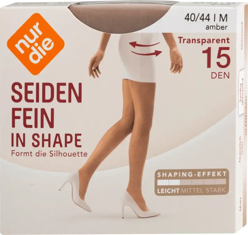 nur die Seidenfein in Shape Strumpfhose amber 15 DEN, Gr. 40/44