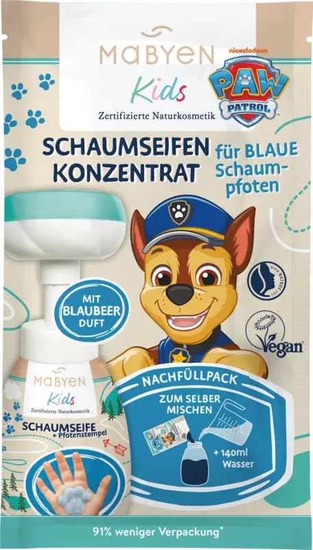 Mabyen Schaumseife Kinder Konzentrat Nachf&uuml;llpack sortiert