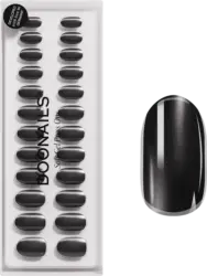 Doonails K&uuml;nstliche N&auml;gel Press Ons Medium Round Black Pearl