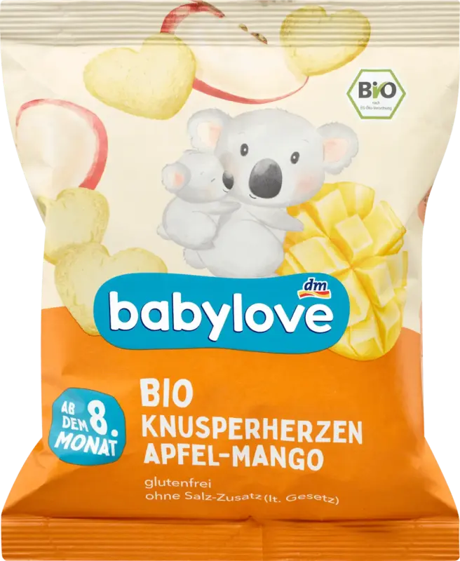 babylove Babysnack Knusperherzen Apfel-Mango ab dem 8. Monat