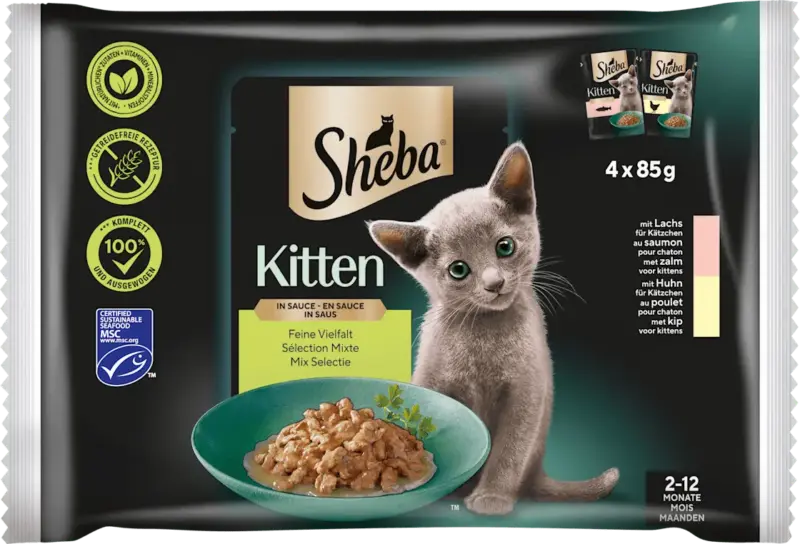 Sheba Nassfutter Katze Kitten Feine Vielfalt in Sauce