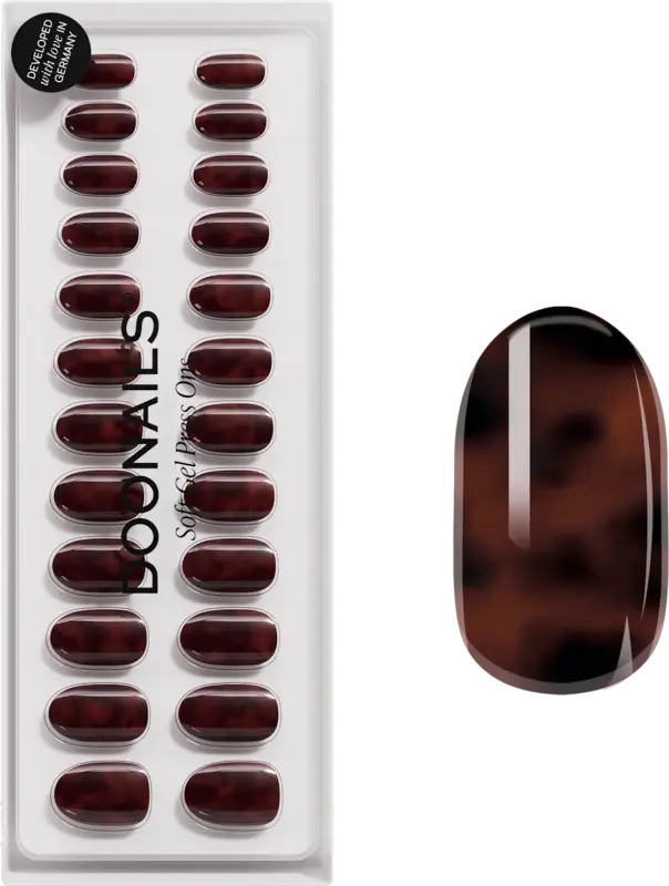 Doonails K&uuml;nstliche N&auml;gel Press Ons Medium Round Mosaic Amber