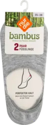 nur die Bambus F&uuml;ssling Socken hellgrau, Gr. 35-38 (2 Paar)