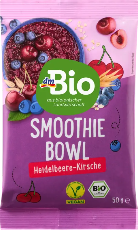 dmBio Smoothie Bowl Heidelbeere-Kirsche