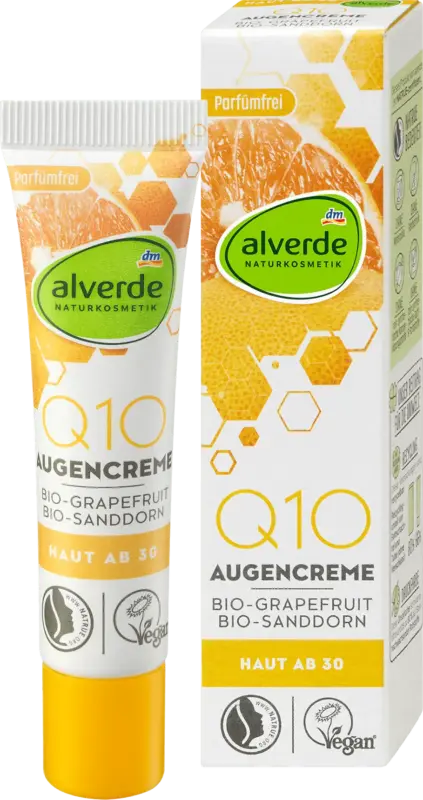 alverde NATURKOSMETIK Augencreme Q10 Bio-Grapefruit & Bio-Sanddorn