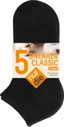 nur die Sneaker Socken Classic Damen schwarz, Gr. 35-38 (5 Paar)