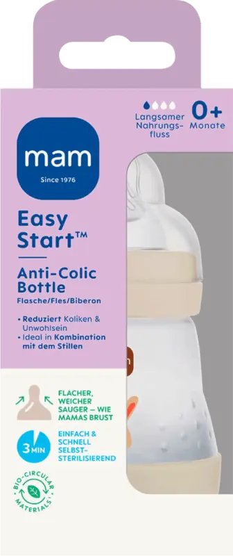 mam Babyflasche Easy Start Anti-Kolik beige 0+ Monate 160 ml