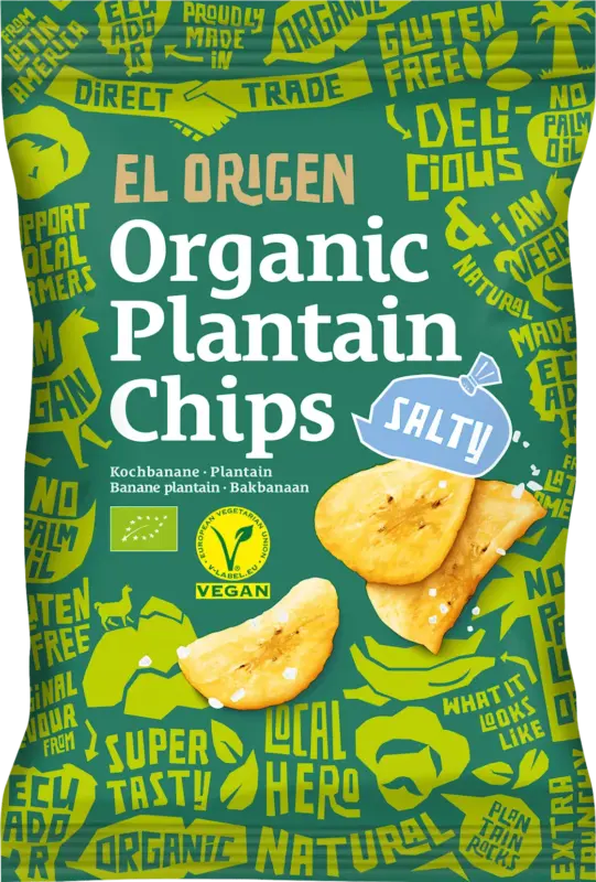 EL ORIGEN Chips Kochbananen gesalzen Bio