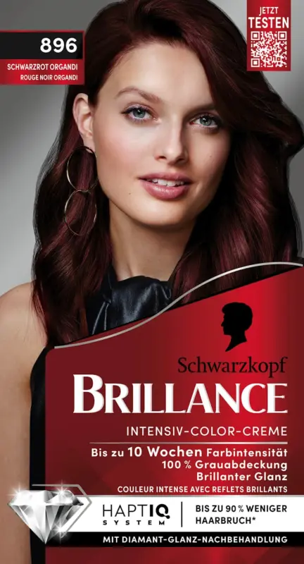 Schwarzkopf Brillance Intensiv-Color-Creme - Nr. 896 Schwarzrot Organdi