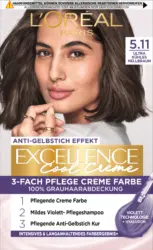 L'OR&Eacute;AL PARiS EXCELLENCE Creme Excellence Cool Creme Haarfarbe - Nr. 5.11 Ultra K&uuml;hles Hellbraun