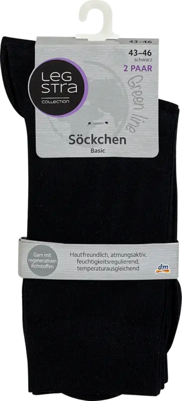 Legstra S&ouml;ckchen Basic schwarz, Gr. 43-46 (2 Paar)