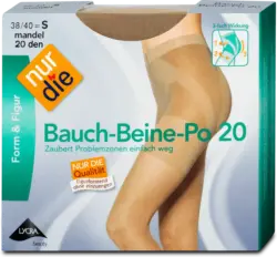 nur die Form & Figur Bauch-Beine-Po Strumpfhose mandel 20 DEN, Gr. 38/40
