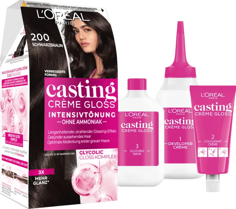 L'OR&Eacute;AL PARiS CASTING Cr&egrave;me Gloss Pflegende Intensivt&ouml;nung - Nr. 200 Schwarzbraun