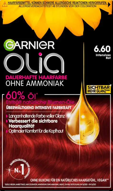 GARNIER olia dauerhafte Haarfarbe - Nr. 6.60 Intensives Rot
