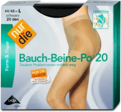 nur die Form & Figur Bauch-Beine-Po Stumpfhose schwarz 20 DEN, Gr. 44/48