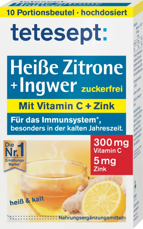 tetesept Hei&szlig;e Zitrone mit Ingwer Hei&szlig;getr&auml;nk