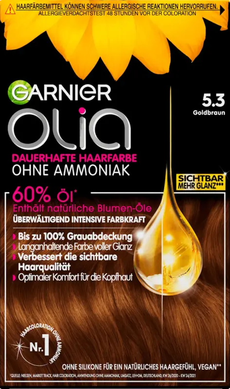 GARNIER olia Olia dauerhafte Haarfarbe - Nr. 5.3 Goldbraun;