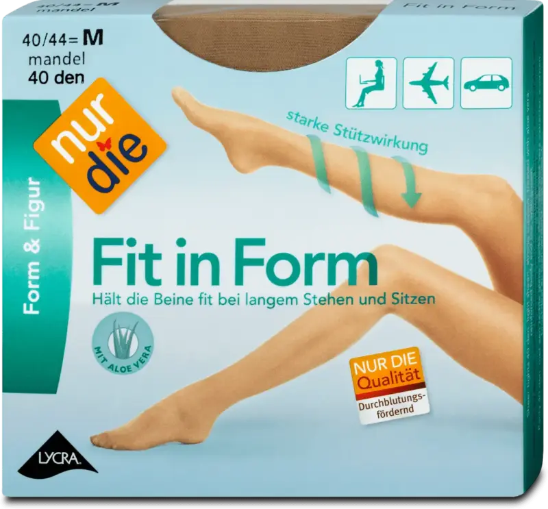nur die Form & Figur Fit in Form Strumpfhose mandel 40 DEN, Gr. 40/44