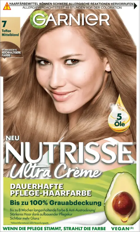 GARNIER NUTRISSE Nutrisse Creme dauerhafte Pflege-Haarfarbe - Nr. 70 Toffee Mittelblond