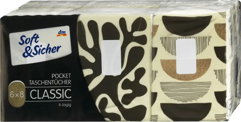 Soft&Sicher Taschent&uuml;cher Pocket 4-lagig sortiert