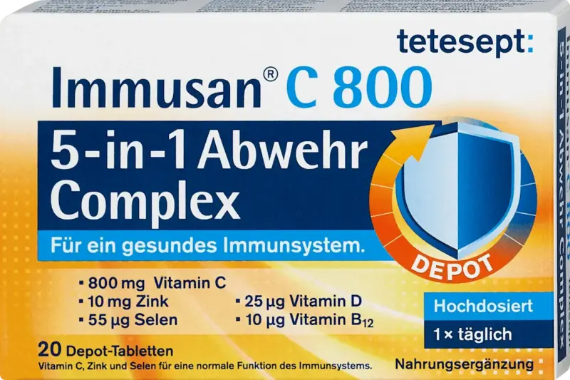 tetesept Immusan C 800 5-in-1 Abwehr Complex Tabletten