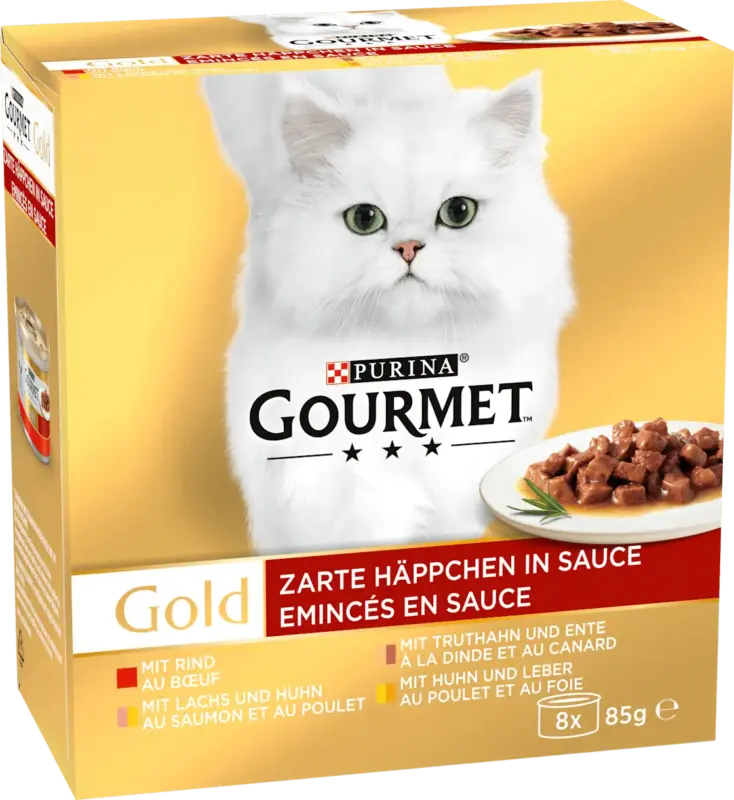 Purina Gourmet Nassfutter Katze Gold Zarte H&auml;ppchen in Sauce