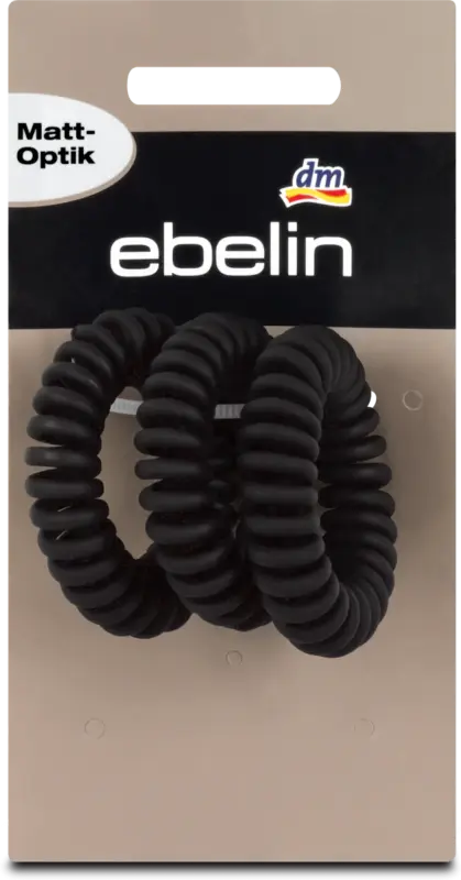 ebelin Spiral Haargummi Matt-Optik schwarz