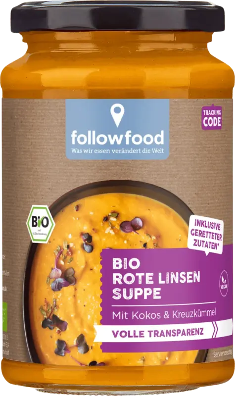 followfood Suppe Bio rote Linsen orientalisch
