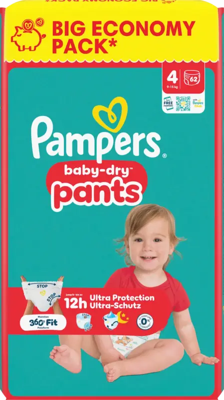 Pampers Baby Pants Baby Dry Gr. 4 (9-15 kg) Big Pack