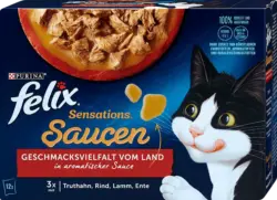 Felix Nassfutter Katze Sensations Saucen Geschmacksvielfalt vom Land