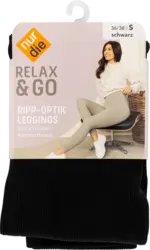 nur die Leggings Ripp-Optik schwarz, Gr. S