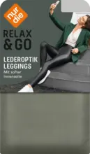 dm drogerie markt nur die Leggings Relax & Go Lederoptik olive, Gr. 44/46