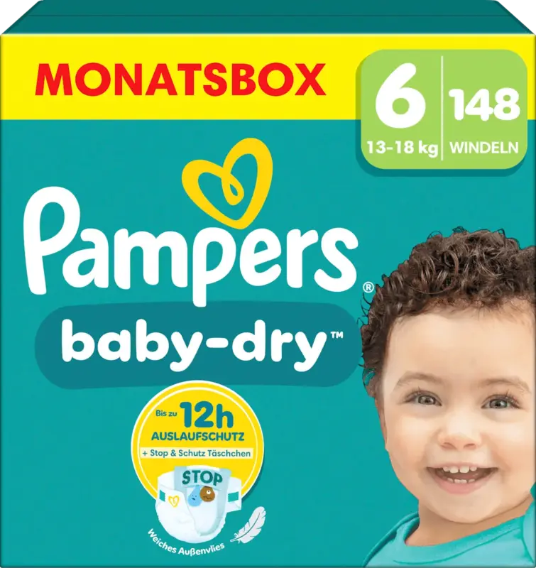 Pampers Windeln Baby Dry Gr. 6 XL (13-18 kg) Monatsbox