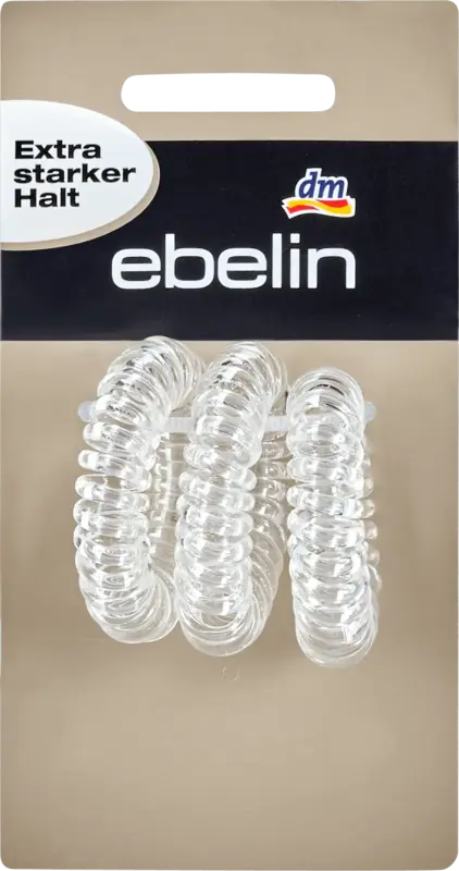 ebelin Spiral-Haargummis starker Halt transparent