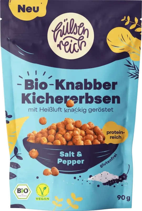 h&uuml;lsenreich Knabbergeb&auml;ck Kichererbsen Salz & Pfeffer