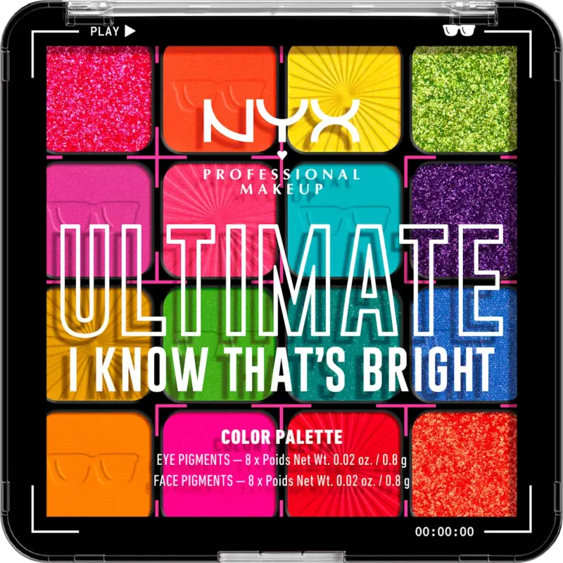 NYX PROFESSIONAL MAKEUP Lidschattenpalette Ultimate 04 I Know That&rsquo;s Bright