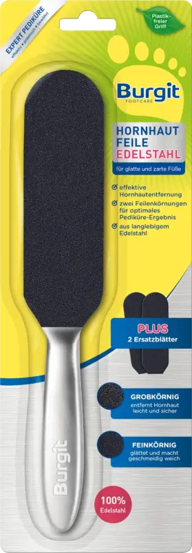 Burgit Hornhautentferner Feile Edelstahl