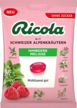 dm drogerie markt Ricola Bonbons Schweizer Alpenkr&auml;uter Himbeere Melisse zuckerfrei