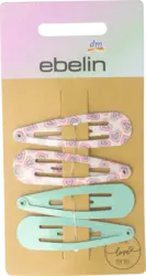 ebelin Haarspangen in t&uuml;rkis und rosa mit Herz-Muster