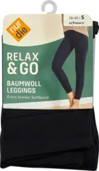 nur die Baumwoll-Leggings Damen schwarz, Gr. 38/40