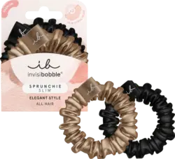 invisibobble Scrunchie-Set Slim gold und schwarz