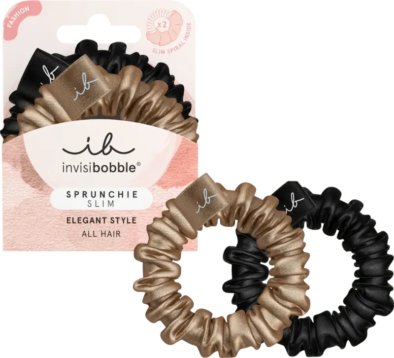 invisibobble Scrunchie-Set Slim gold und schwarz