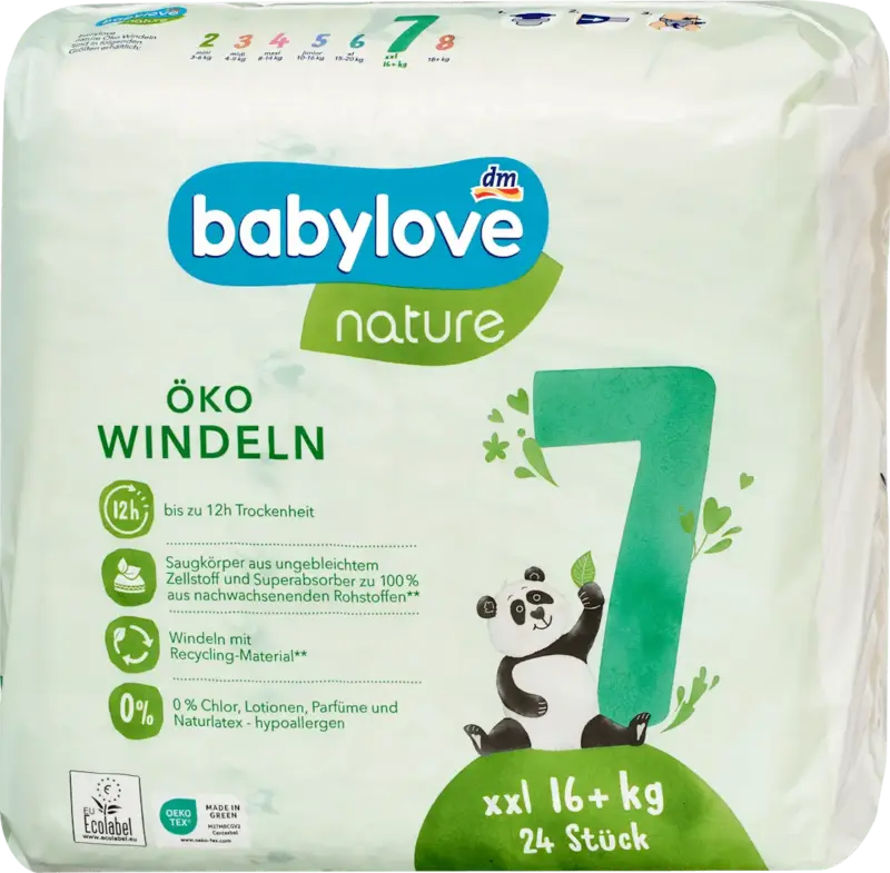babylove nature Windeln &Ouml;ko Gr. 7 XXL (16+ kg)