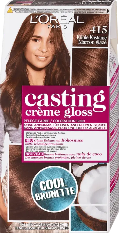 L'OR&Eacute;AL PARiS CASTING Cr&egrave;me Gloss Pflege-Farbe - Nr. 415 K&uuml;hle Kastanie
