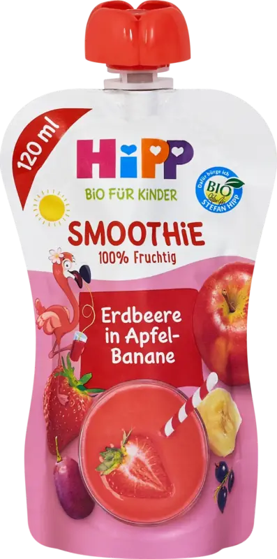 HiPP Quetschie Erdbeere in Apfel-Birne ab 1 Jahr geeignet