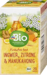 dmBio Kr&auml;utertee Ingwer, Zitrone & Manukahonig