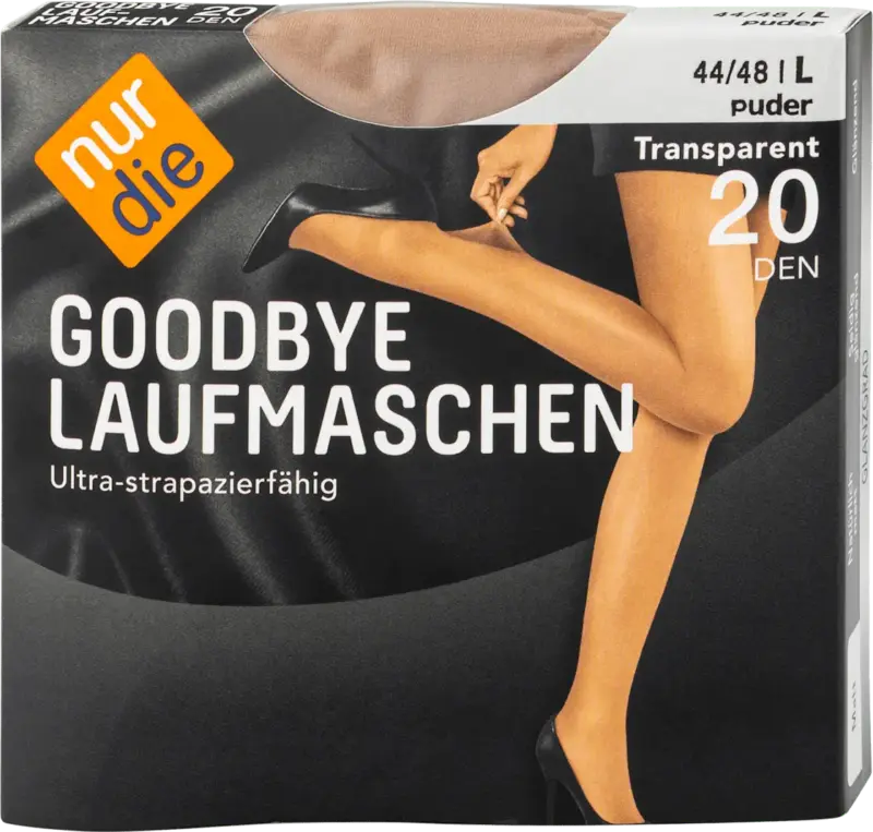 nur die Goodbye Laufmaschen Strumpfhose puder 20 DEN, Gr. 44/48