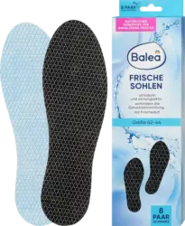 Balea Einlegesohlen Frischesohlen schwarz, Gr. 42-44 (8 Paar)